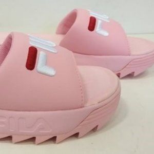 Fila Disruptor Slides in Pink sz 8 Solid color New